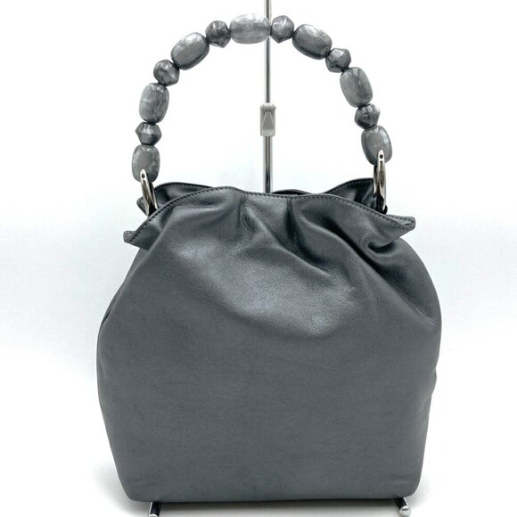 DIOR Gray Pearl Leather Bag - Picture 6 of 9